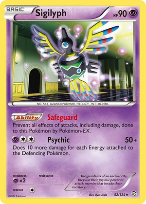 Pokemon TCG - Dragons Exalted - Sigilyph - 52/124 - Reverse Holofoil