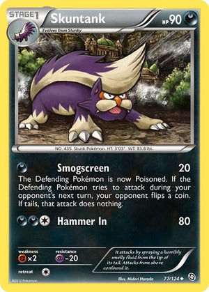 Pokemon TCG - Dragons Exalted - Skuntank - 77/124 - Reverse Holofoil