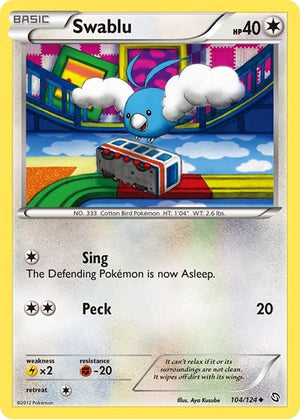 Pokemon TCG - Dragons Exalted - Swablu - 104/124 - Reverse Holofoil