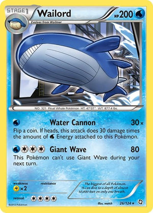 Pokemon TCG - Dragons Exalted - Wailord - 26/124 - Holofoil