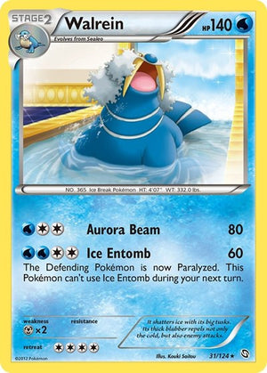 Pokemon TCG - Dragons Exalted - Walrein - 31/124 - Reverse Holofoil