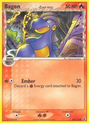 Pokemon TCG - EX Delta Species - Bagon - 58/113