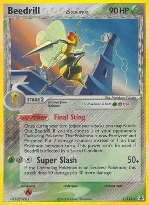 Pokemon TCG - EX Delta Species - Beedrill - 1/113 - Holofoil