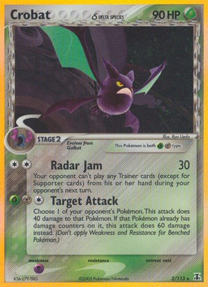 Pokemon TCG - EX Delta Species - Crobat - 2/113 - Reverse Holofoil