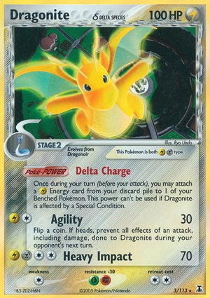 Pokemon TCG - EX Delta Species - Dragonite - 3/113 - Reverse Holofoil