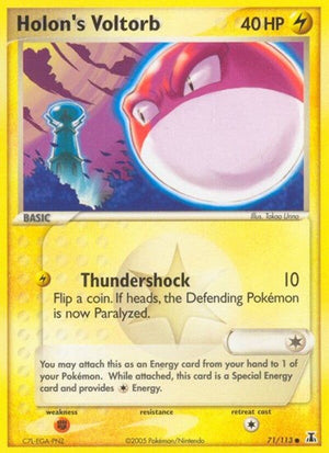 Pokemon TCG - EX Delta Species - Holon's Voltorb - 71/113 - Reverse Holofoil