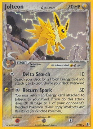 Pokemon TCG - EX Delta Species - Jolteon - 7/113 - Holofoil