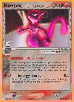 Pokemon TCG - EX Delta Species - Mewtwo - 12/113 - Reverse Holofoil