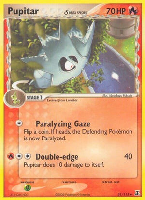 Pokemon TCG - EX Delta Species - Pupitar - 51/113 - Reverse Holofoil
