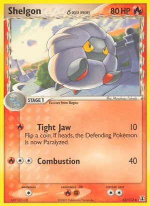 Pokemon TCG - EX Delta Species - Shelgon - 53/113 - Reverse Holofoil
