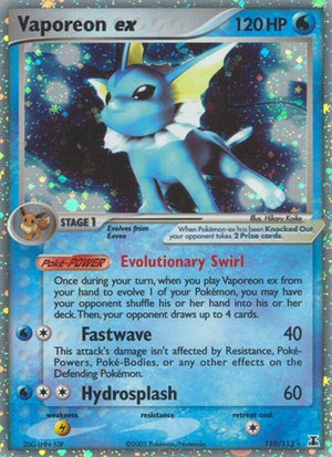 Pokemon TCG - EX Delta Species - Vaporeon ex - 110/113 - Holofoil