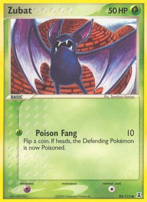 Pokemon TCG - EX Delta Species - Zubat - 88/113 - Reverse Holofoil