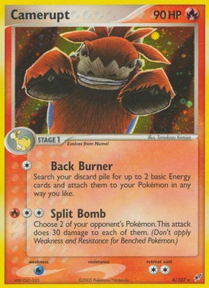 Pokemon TCG - EX Deoxys - Camerupt - 4/107 - Reverse Holofoil