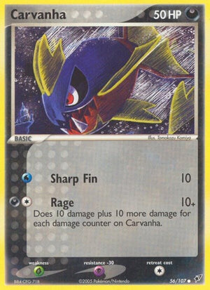 Pokemon TCG - EX Deoxys - Carvanha - 56/107 - Reverse Holofoil