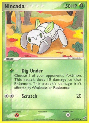 Pokemon TCG - EX Deoxys - Nincada - 67/107 - Reverse Holofoil
