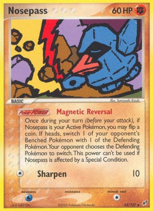 Pokemon TCG - EX Deoxys - Nosepass - 42/107 - Reverse Holofoil