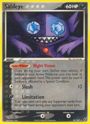 Pokemon TCG - EX Deoxys - Sableye - 23/107 - Reverse Holofoil