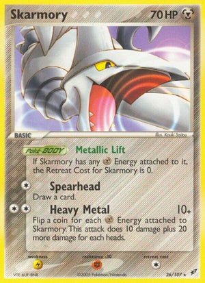 Pokemon TCG - EX Deoxys - Skarmory - 26/107 - Reverse Holofoil