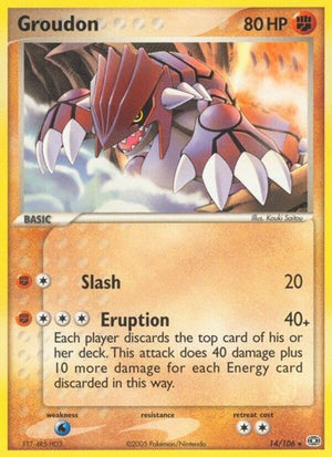 Pokemon TCG - EX Emerald - Groudon - 14/106 - Reverse Holofoil