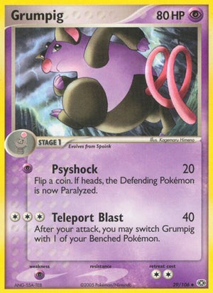 Pokemon TCG - EX Emerald - Grumpig - 29/106 - Reverse Holofoil