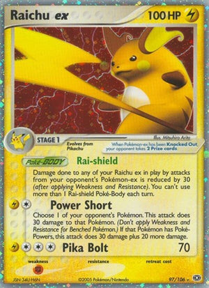 Pokemon TCG - EX Emerald - Raichu ex - 97/106 - Holofoil