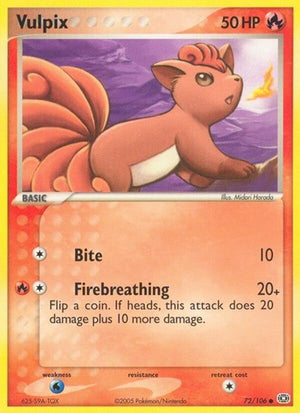 Pokemon TCG - EX Emerald - Vulpix - 72/106
