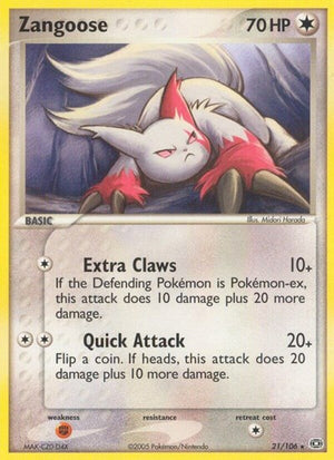 Pokemon TCG - EX Emerald - Zangoose - 21/106 - Reverse Holofoil
