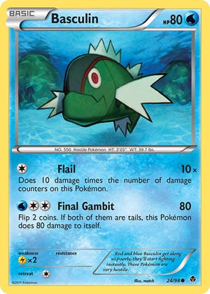 Pokemon TCG - Emerging Powers - Basculin - 24/98 - Reverse Holofoil