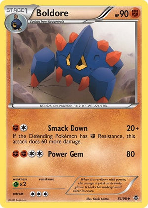 Pokemon TCG - Emerging Powers - Boldore - 51/98 - Reverse Holofoil