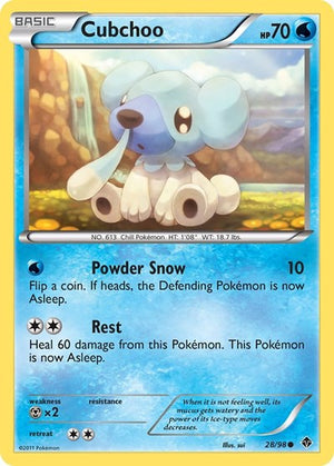 Pokemon TCG - Emerging Powers - Cubchoo - 28/98