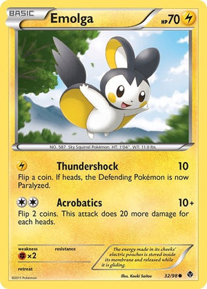 Pokemon TCG - Emerging Powers - Emolga - 32/98 - Reverse Holofoil