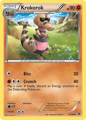 Pokemon TCG - Emerging Powers - Krokorok - 61/98 - Reverse Holofoil