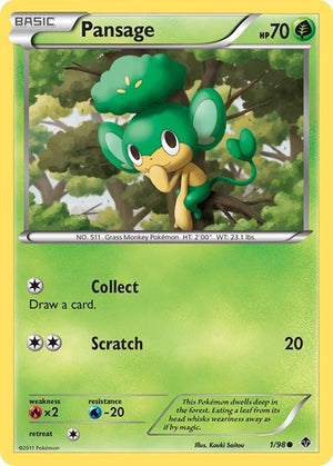 Pokemon TCG - Emerging Powers - Pansage - 1/98
