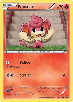 Pokemon TCG - Emerging Powers - Pansear - 18/98