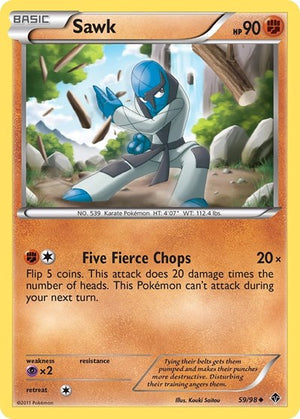 Pokemon TCG - Emerging Powers - Sawk - 59/98