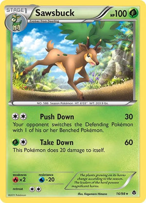 Pokemon TCG - Emerging Powers - Sawsbuck - 16/98 - Reverse Holofoil
