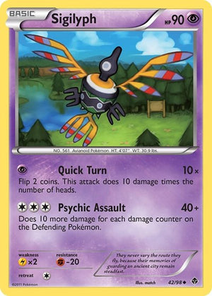 Pokemon TCG - Emerging Powers - Sigilyph - 42/98 - Reverse Holofoil