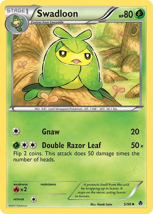 Pokemon TCG - Emerging Powers - Swadloon - 5/98 - Reverse Holofoil
