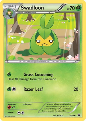 Pokemon TCG - Emerging Powers - Swadloon - 6/98