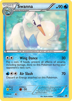 Pokemon TCG - Emerging Powers - Swanna - 27/98 - Reverse Holofoil