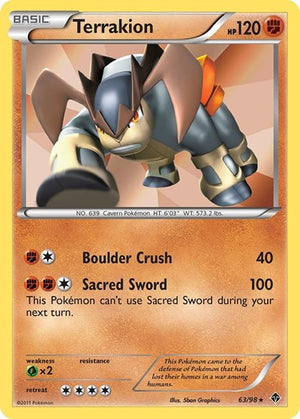 Pokemon TCG - Emerging Powers - Terrakion - 63/98 - Holofoil