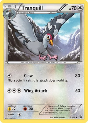 Pokemon TCG - Emerging Powers - Tranquill - 81/98 - Reverse Holofoil