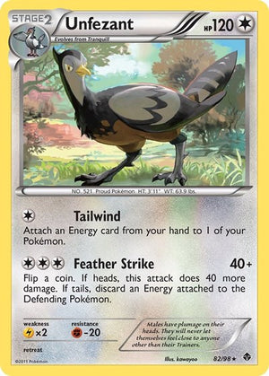 Pokemon TCG - Emerging Powers - Unfezant - 82/98 - Reverse Holofoil