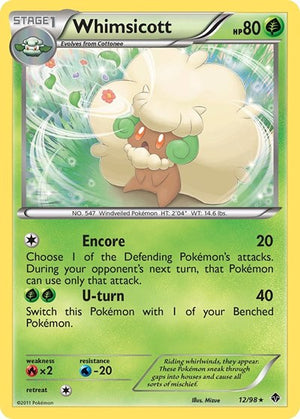 Pokemon TCG - Emerging Powers - Whimsicott - 12/98 - Reverse Holofoil