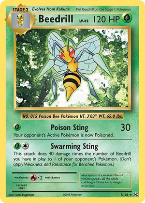 Pokemon TCG - XY - Evolutions - Beedrill - 7/108 - Reverse Holofoil