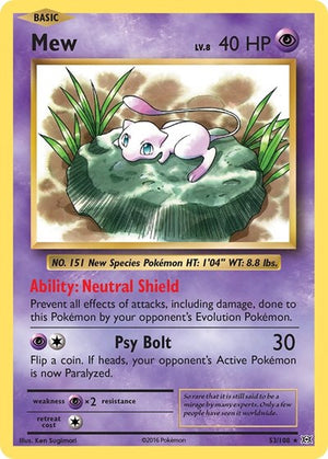 Pokemon TCG - XY - Evolutions - Mew - 53/108 - Holofoil