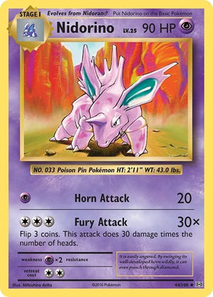 Pokemon TCG - XY - Evolutions - Nidorino - 44/108