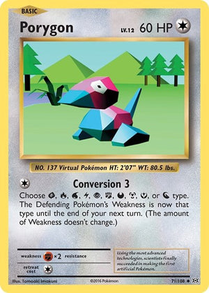 Pokemon TCG - XY - Evolutions - Porygon - 71/108 - Reverse Holofoil