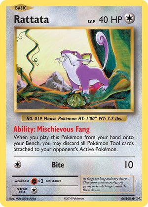 Pokemon TCG - XY - Evolutions - Rattata - 66/108 - Reverse Holofoil