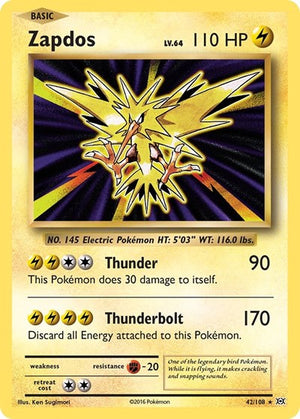 Pokemon TCG - XY - Evolutions - Zapdos - 42/108 - Reverse Holofoil
